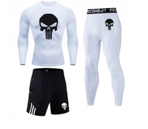 KOSZULKA SPODENKI SPODNIE MMA SIŁOWNIA PUNISHER