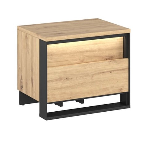 Szafka nocna z LED 55cm Quant QS-03 Dąb artisan
