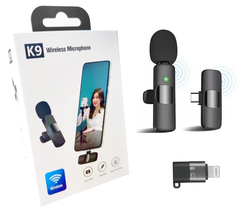 BEZPRZEWODOWY MIKROFON KRAWATOWY USB-C ANDROID IOS