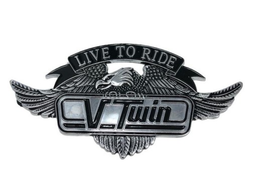 EMBLEMAT METALOWY CHROM V-TWIN ORZEŁ CHOPPER DRAG