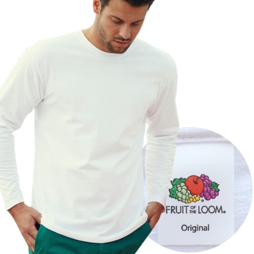 KOSZULKA Z DŁUGIM RĘKAWEM - FRUIT - white M