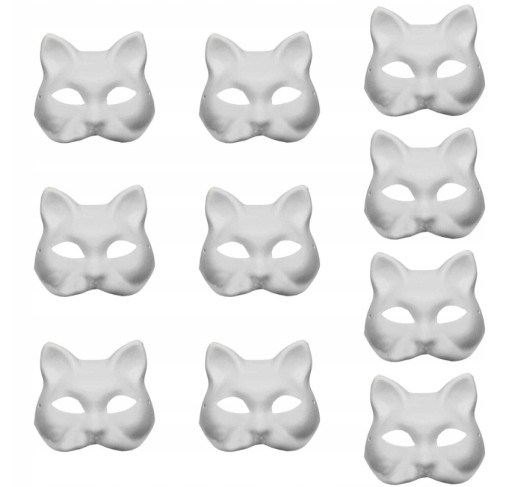 10× Maska na twarz dla kota Therian Halloween DIY