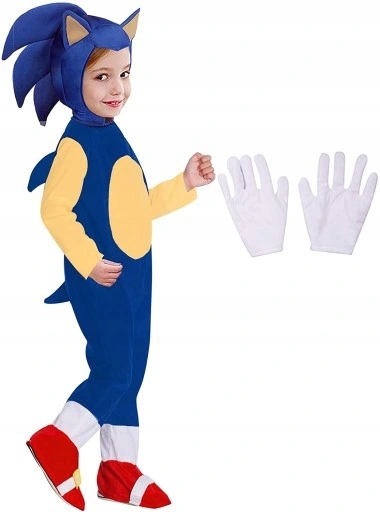 DZIECIĘCA STRÓJ SONIC KOSTIUM HALLOWEEN 4-6 lat