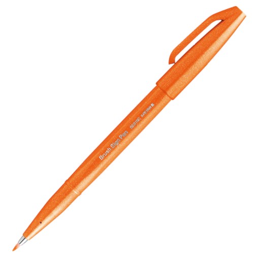Brush Sign Pen PENTEL pisak pędzelkowy pomarańczow