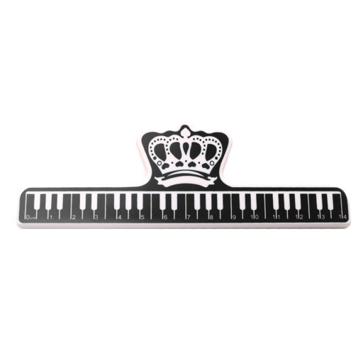 de-Piano Shape Clips Plastic Bookmarks Piano Clamp Black