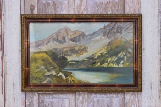 J. Fałat - Pejzaż Górski - Morskie Oko Tatry - Stary Obraz