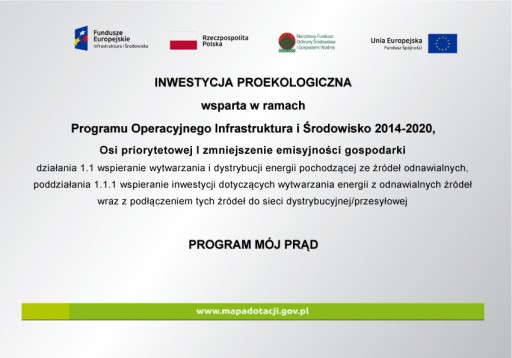 Tabliczka Program Mój Prąd 5.0 pcv A4
