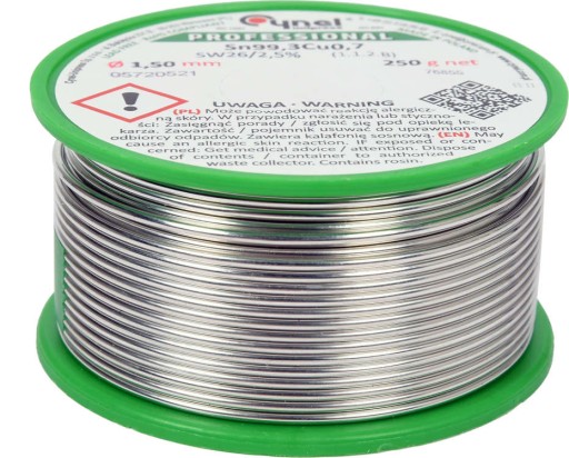 CYNA SPOIWO LUTOWNICZE BEZOŁOWIOWE DRUT 1.5mm 250g