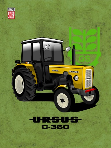 Plakat traktor URSUS C360 kolekcja GS format A3
