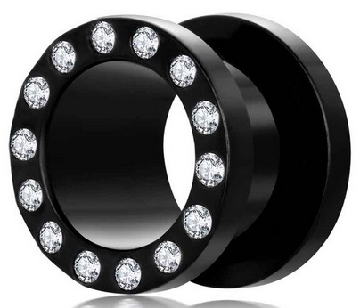 TUNELE PLUG STAL 316L TUNEL Z KRYSZTAŁKAMI 4 mm