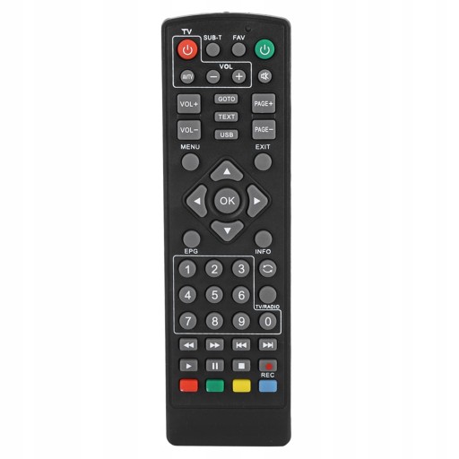 REMOTE CONTROL FOR DVB-T2 DECODER BLACK