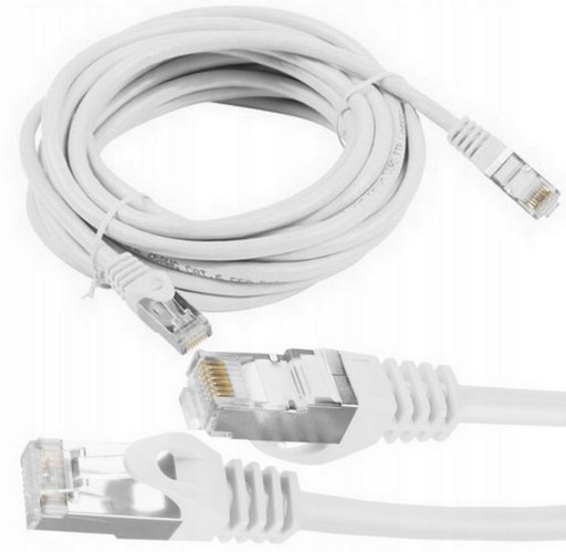 Kabel sieciowy LAN ETHERNET internetowy kat 6 FTP RJ45 3m Skrętka Biały