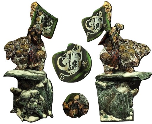 Scibor 28FM0065 Dwarf General On War Bear 28mm 24H