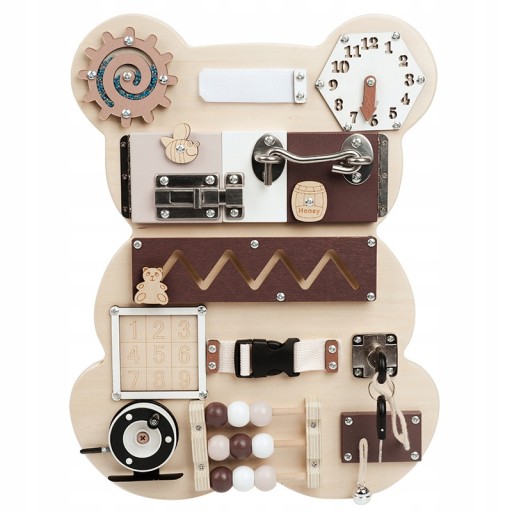 Tablica manipulacyjna sensoryczna Montessori Bear