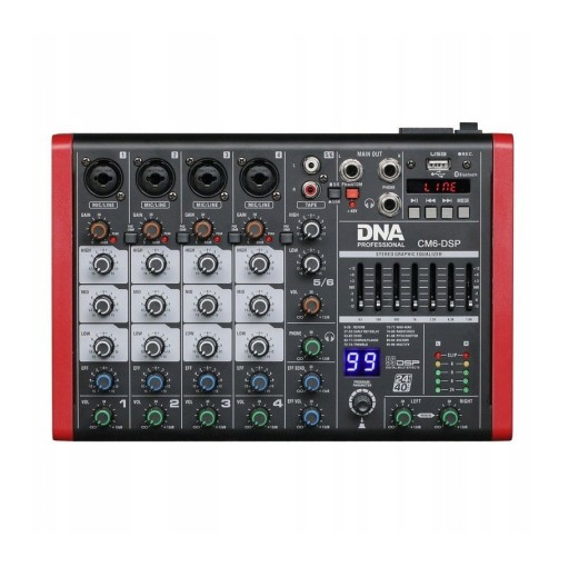 Mikser audio 6 kanałów DNA CM6-DSP USB MP3 Bluetooth Phantom DJ