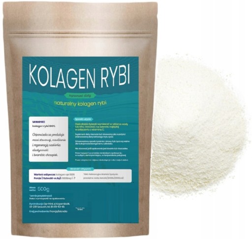 KOLAGEN RYBI w proszku NATURALNY CZYSTY 100% 500g