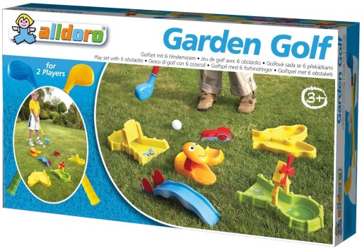MINI GOLF ZESTAW OGRODOWY Z 6 przeszkodami 3 piłki 2 kije 3+