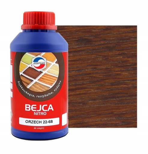 Bejca nitro do drewna SOPUR 0,5L Orzech 22-68