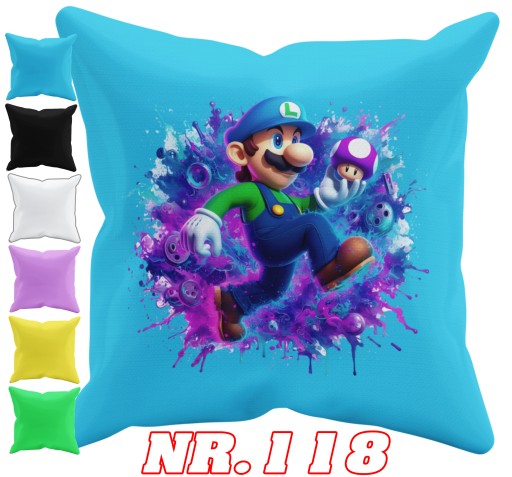 POSZEWKA NA PODUSZKĘ JAŚKA DO PRZEDSZKOLA MARIO LUIGI + IMIĘ GRATIS