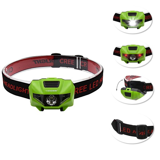 Latarka LAMPA Lampka CZOŁOWA 1W + 2 czerwone LED