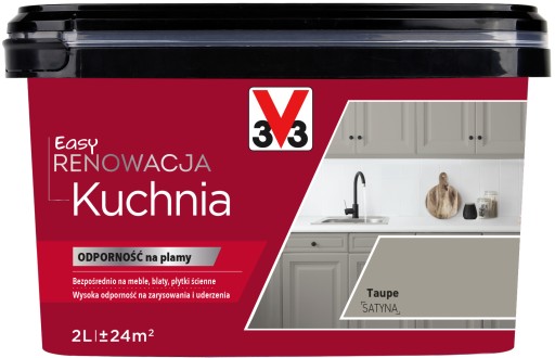 V33 FARBA EASY RENOWACJA DO KUCHNI TAUPE 2L