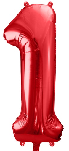 Balon foliowy Cyfra ''1'', 86cm, czerwony