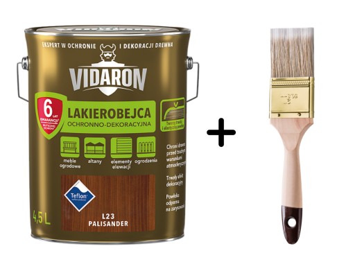 VIDARON Lakierobejca 4,5L PALISANDER L23 + Gratis