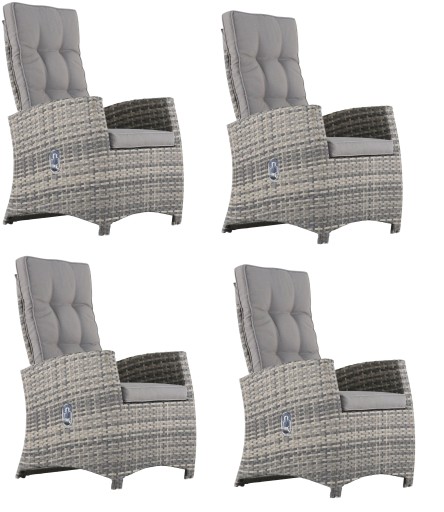 4xKRZESŁO FOTEL Krzesła Ogrodowe RATTAN ROZKŁADANE Bez Poduszek