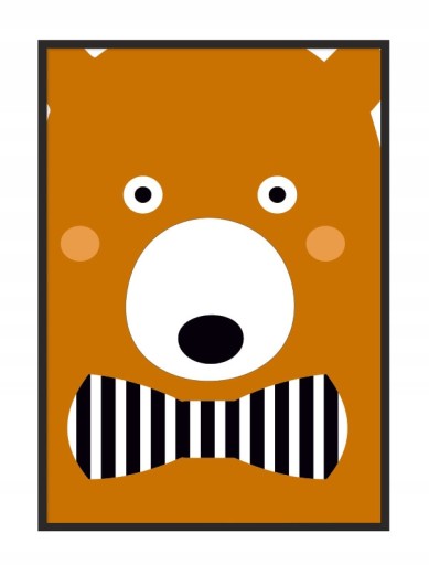 OBRAZ PLAKAT W RAMIE 33x43 cm Miś PD051