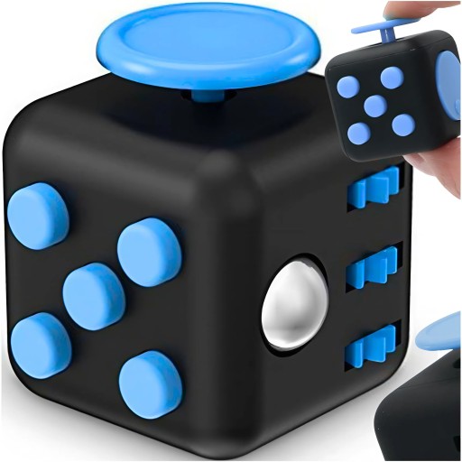 GNIOTEK ANTYSTRESOWY KOSTKA Z PRZYCISKAMI POKRĘTŁAMI HAND CUBE FIDGET CUBE