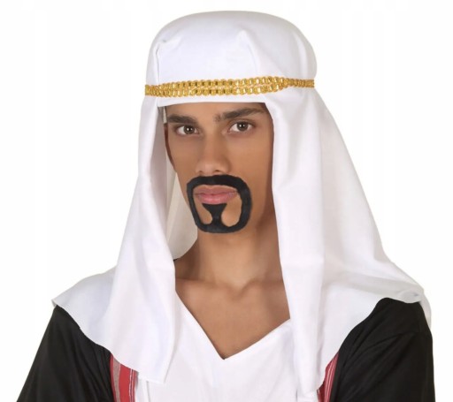 CZAPKA SZEJKA CHUSTA ARABSKA TURBAN DUBAJ BIAŁA