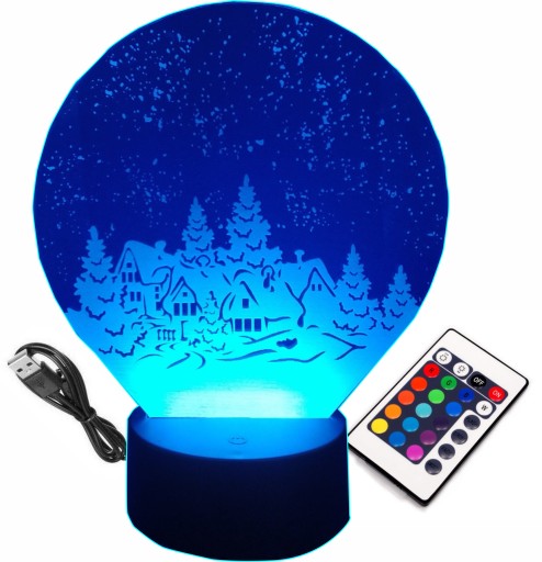 LAMPKA 3D LED ŚWIETLNA ŚWIECĄCA OZDOBA NA PILOT