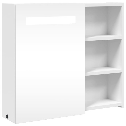 SZAFKA ŁAZIENKOWA Z LUSTREM I LED BIAŁA 60X13X52CM