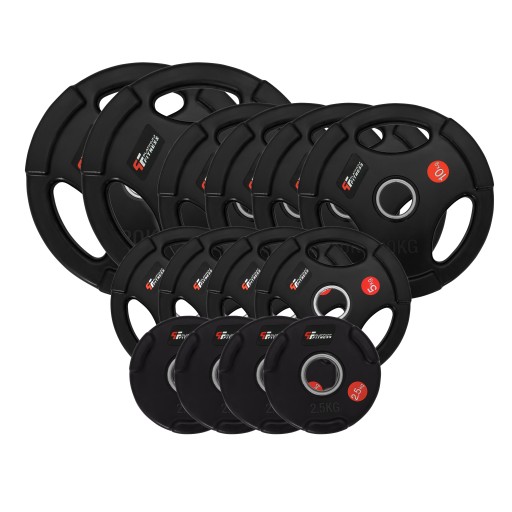 PLATINUM FITNESS ZESTAW OBCIĄŻENIA 110 KG OLIMPIJSKIE OGUMOWANE 50 MM