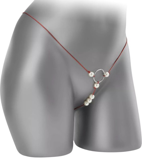 SEKSOWNE STRINGI Z PERŁAMI KULECZKAMI STYMULUJĄCE ŁECHTACZKĘ PREZENT