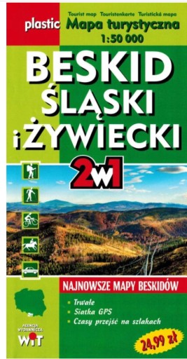 BESKID ŚLĄSKI I ŻYWIECKI 2w1 MAPA LAMINOWANA WIT
