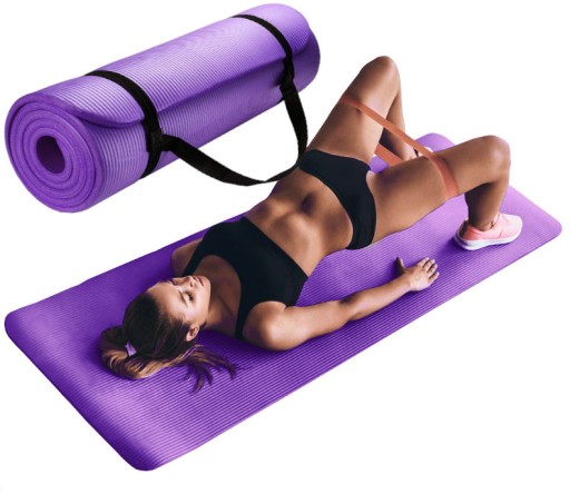 MATA DO ĆWICZEŃ JOGA FITNESS - STAR GRUBA FIOLOTOWA GIMNASTYCZNA 183x61x1,5