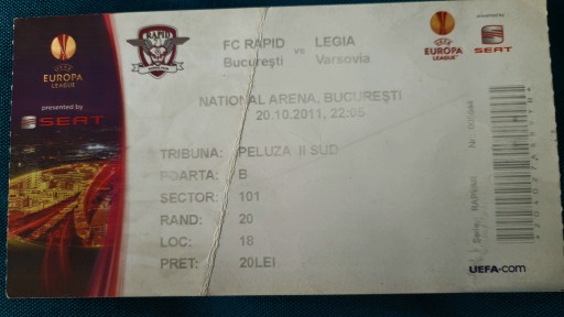 Bilet FC Rapid Bukareszt - Legia Warszawa