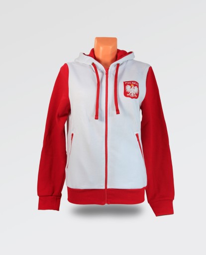 Bluza z kapturem damska biała duże godło-XXL