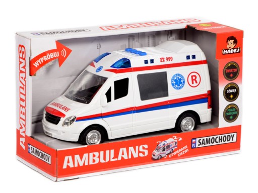AUTO AMBULANS POGOTOWIE BATERIE ŚWIATŁO DŹWIĘK