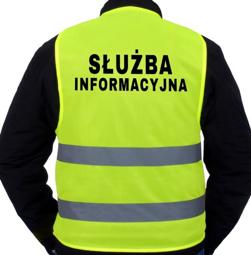 KAMIZELKA ODBLASKOWA OSTRZEGAWCZA SŁUŻBA INFORMACYJNA