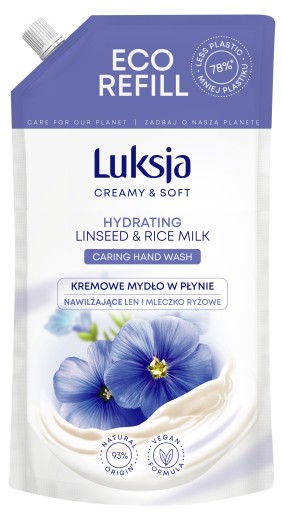 LUKSJA MYDŁO W PŁYNIE 900ML LEN MLECZKO RYŻOWE