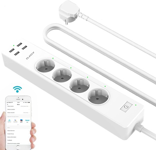 PRZEDŁUŻACZ WIFI SMART LISTWA ZASILAJĄCA 4XUSB 4XGNIAZDO C730 AOFO 8W1 PRO
