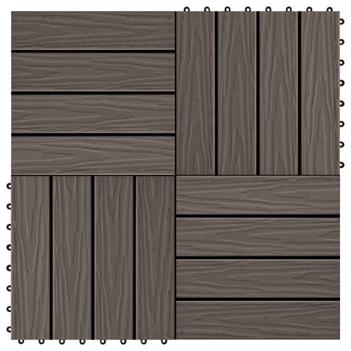 PŁYTKI TARASOWE TŁOCZONE WPC 11SZT 30X30CM 1M² BRĄZ