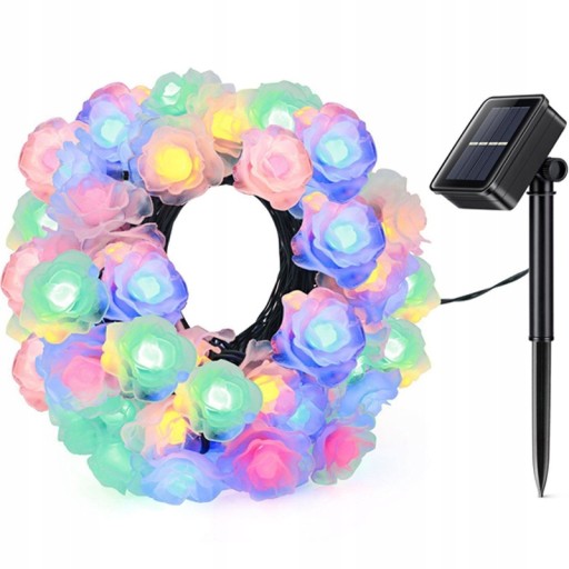 GIRLANDA SOLARNA OGRODOWA LAMPKI LED 30 ŻARÓWEK