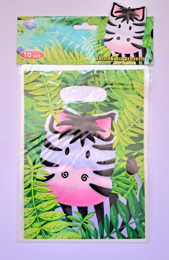 Torebeczki Foliowe na Upominki 10 szt. Zebra