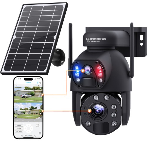 FOTOPUŁAPKA GSM SOLAR ZOOM OPTYCZNY x36 8MP DWA OBIEKTYWY BERING GUARD