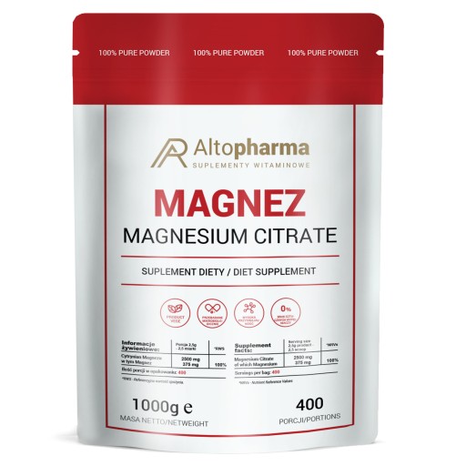 CYTRYNIAN MAGNEZU 100% MAGNEZ W PROSZKU WEGE 1KG
