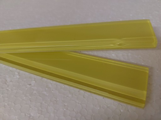 Listwa szklana 3x45 cm żółta