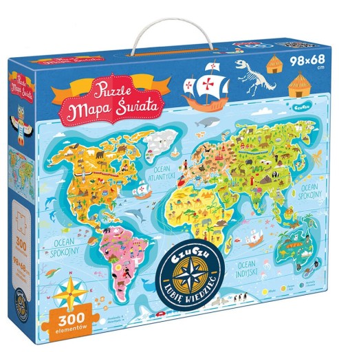 Puzzle Mapa świata 300 elementów Czuczu dzieci 7+